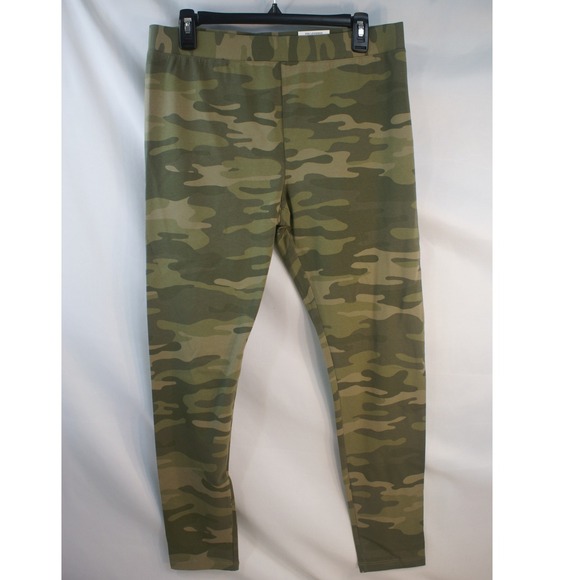 Style & Co Pants - Style & Co Womens Green Camo Capri Leggings Mid Rise Size L 100122133